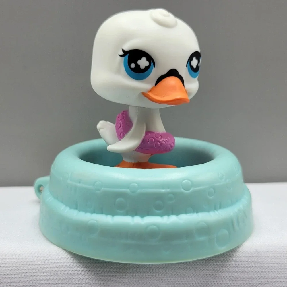 Littlest Pet Shop Mcdonalds Duck Figure With Blue Pool & Yellow Clip Hasbro